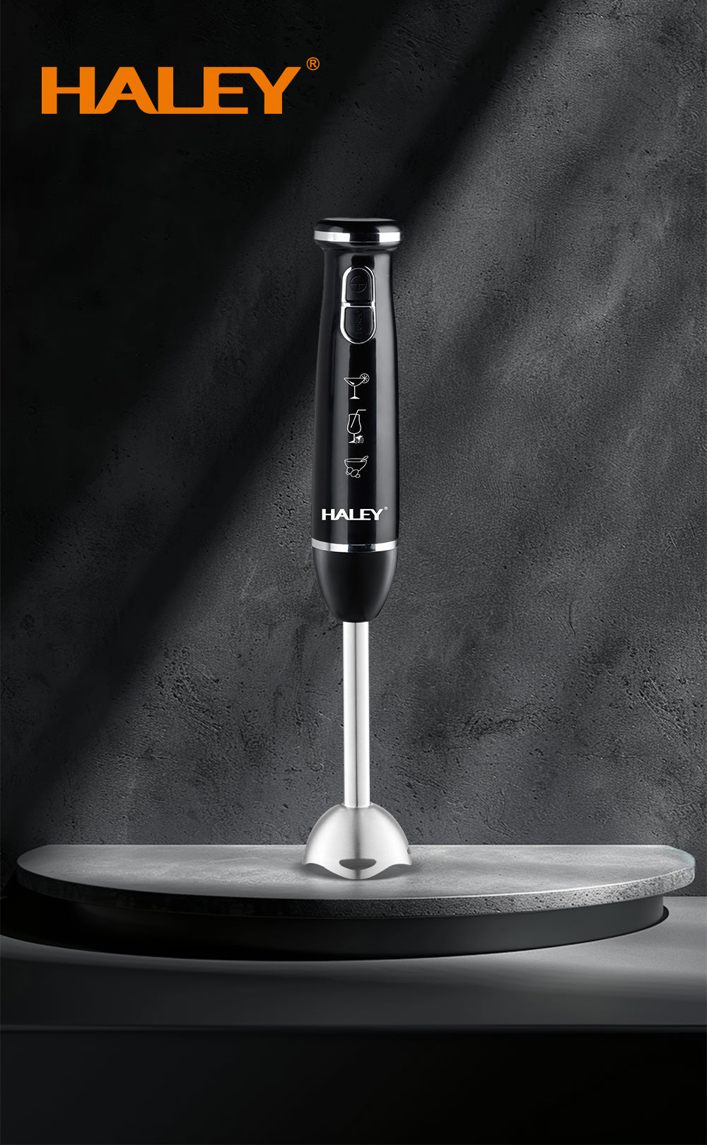 Blender Vertical HALEY 1200W cu Lame Inox, 2 Viteze, Motor Silențios, Mâner Anti-Alunecare | Design Compact 37 cm